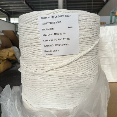 white cord for the internal filling of a cable.